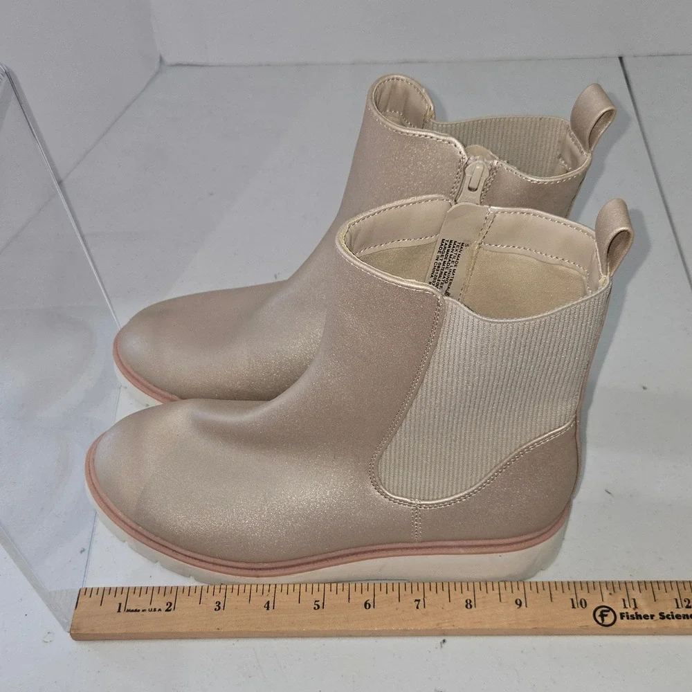 Art Class Girls Size 5 Champagne Gold Shimmer Chelsea Boots F16751283 093120374
